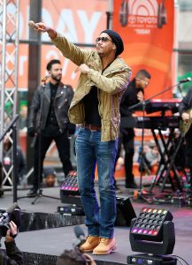 <> at the Rockefeller Plaza on April 27, 2015 in New York, New York.